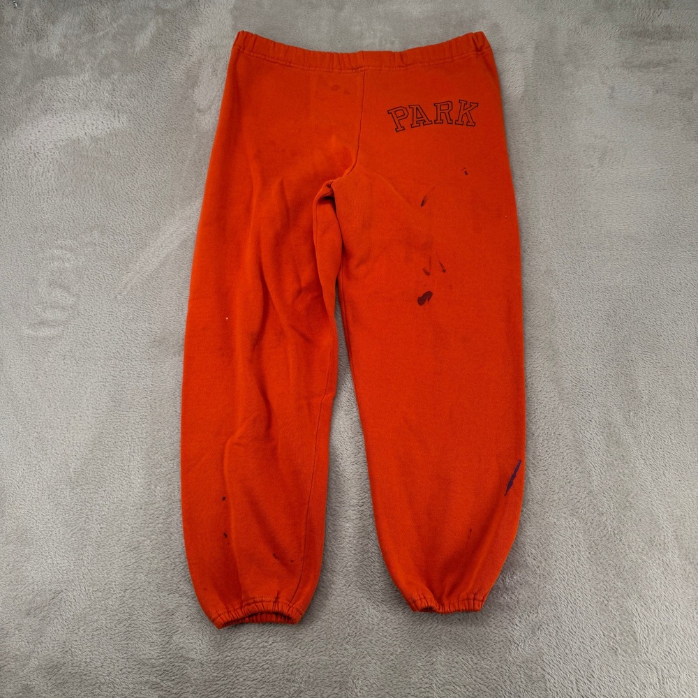 VTG 80s Russell Athletic Park Sweatpants Mens M Orange Fleece Joggers Athleisure